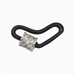 Copper Clasp Pave Zircon, Gold Plated, approx 12-25mm