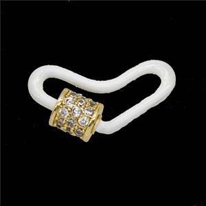 Copper Clasp Pave Zircon, Gold Plated, approx 12-25mm