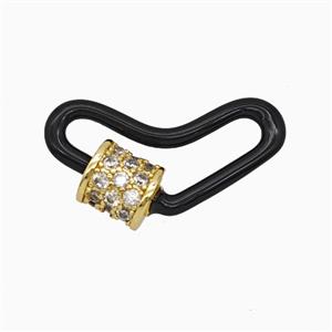 Copper Clasp Pave Zircon, Gold Plated, approx 12-25mm