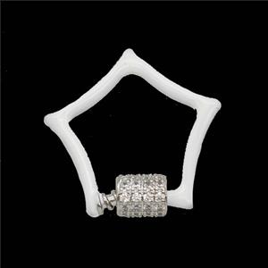 Copper Clasp Pave Zircon, Gold Plated, approx 24mm