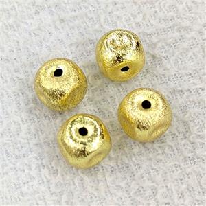 Copper Cube Beads Brushed Gold Plated, approx 10mm