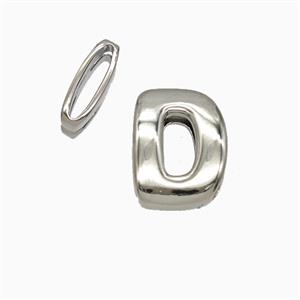 Copper letter Bead, Platinum Plated, approx 8-14mm, 1.6-10mm hole