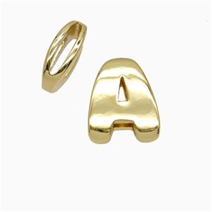 Copper letter Bead, Gold Plated, approx 8-14mm, 1.6-10mm hole