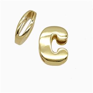 Copper letter Bead, Gold Plated, approx 8-14mm, 1.6-10mm hole