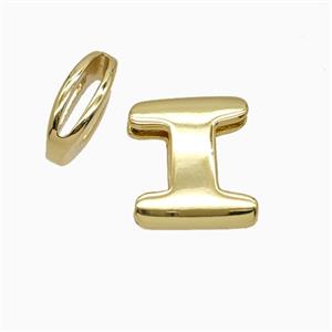 Copper letter Bead, Gold Plated, approx 8-14mm, 1.6-10mm hole