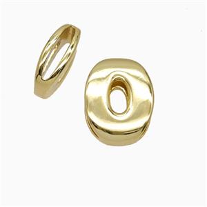 Copper letter Bead, Gold Plated, approx 8-14mm, 1.6-10mm hole
