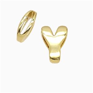 Copper letter Bead, Gold Plated, approx 8-14mm, 1.6-10mm hole