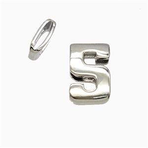 Copper letter Bead, Gold Plated, approx 5-14mm, 1.6-10mm hole