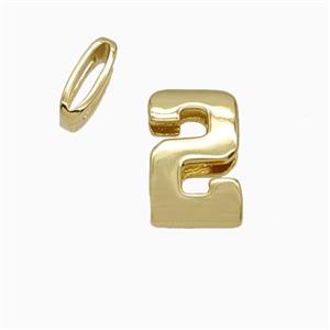 Copper letter Bead, Gold Plated, approx 5-14mm, 1.6-10mm hole