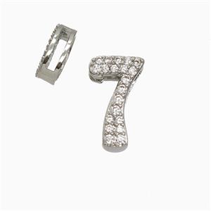 Copper Bead Pave Zircon, Platinum Plated, approx 7-14mm, 1.6-10mm hole