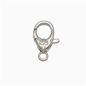 Copper Connector Clasp, Platinum Plated, approx 10mm