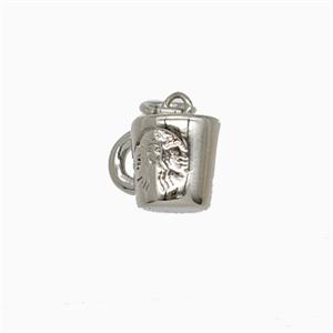 Copper Bead, Platinum Plated, approx 8-10mm