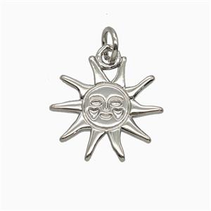 Copper Pendant, Platinum Plated, approx 16mm