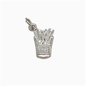 Copper Pendant, Platinum Plated, approx 8-12mm