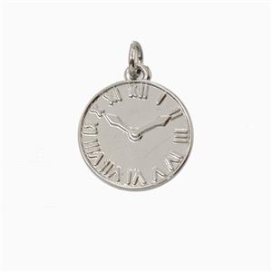 Copper Pendant, Platinum Plated, approx 15mm