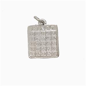 Copper Pendant, Platinum Plated, approx 12.5-15mm