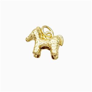 Copper Horse Pendant Hammered Gold Plated, approx 11-13mm