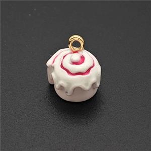 Copper Ice Cream Pendant Enamel Gold Plated, approx 10mm