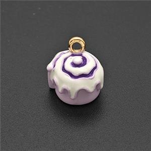 Copper Ice Cream Pendant Enamel Gold Plated, approx 10mm