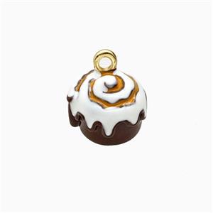 Copper Ice Cream Pendant Enamel Gold Plated, approx 10mm