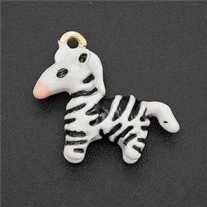 Copper Horse Pendant Enamel Gold Plated, approx 15-19mm