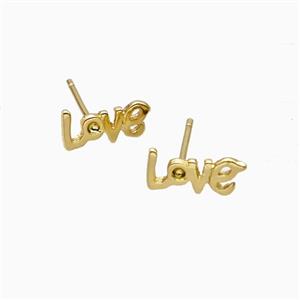 Copper Love Stud Earrings Gold Plated, approx 4-11mm