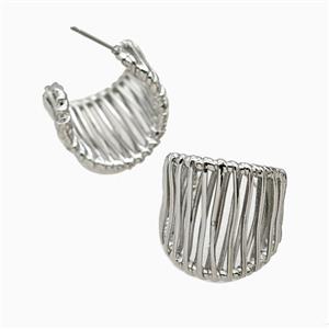 Copper Stud Earrings Platinum Plated, approx 25mm, 22mm dia