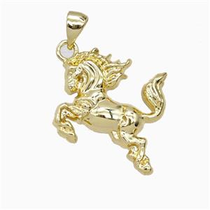 Copper Horse Pendant Gold Plated, approx 20mm