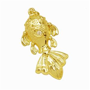 Copper Fish Pendant Gold Plated, approx 18-34mm