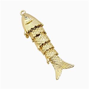 Copper Fish Pendant Gold Plated, approx 11-40mm