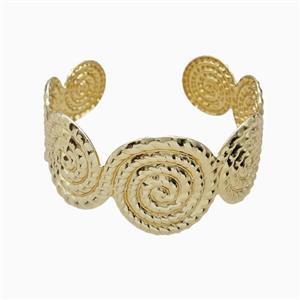 Copper Bangle Spiral Gold Plated, approx 30mm, 60mm dia