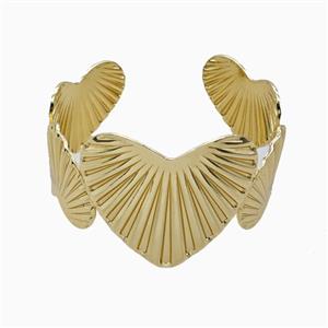 Copper Heart Bangle Gold Plated, approx 25-35mm, 60mm dia