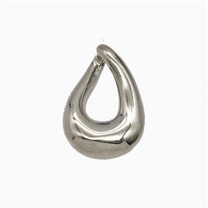 Copper Teardrop Pendant Platinum Plated, approx 12-18mm