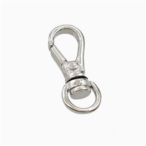 Copper Carabiner Clasp Platinum Plated, approx 9.5-25mm