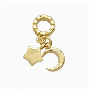 Copper Moon And Star Pendant Gold Plated, approx 6mm, 6-7mm, 7mm dia