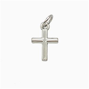 Copper Cross Pendant Platinum Plated, approx 8-11mm