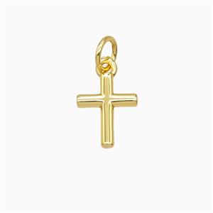 Copper Cross Pendant Gold Plated, approx 8-11mm