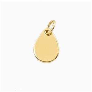Copper Teardrop Pendant Flat Gold Plated, approx 8-11mm