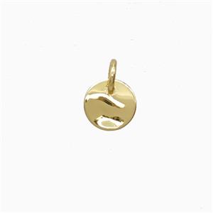 Copper Circle Pendant Flat Gold Plated, approx 6mm