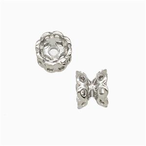 Copper Beadcaps Double Platinum Plated, approx 6mm