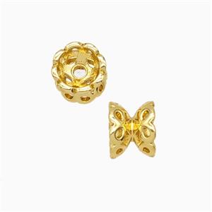 Copper Beadcaps Double Gold Plated, approx 6mm