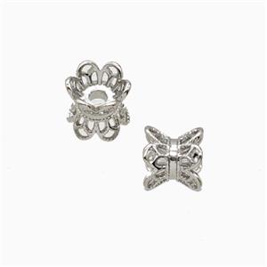 Copper Beadcaps Double Platinum Plated, approx 7mm