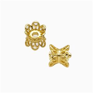 Copper Beadcaps Double Gold Plated, approx 7mm