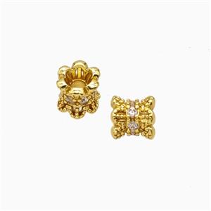 Copper Beadcaps Pave Zirconia Double Gold Plated, approx 7mm