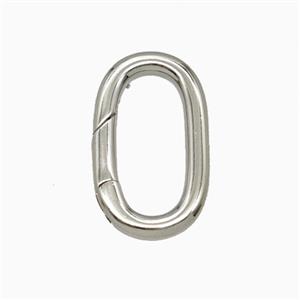 Copper Carabiner Clasp Platinum Plated, approx 12-19mm