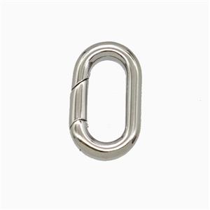 Copper Carabiner Clasp Platinum Plated, approx 9-16mm