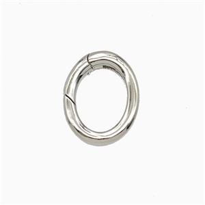 Copper Carabiner Clasp Platinum Plated, approx 11-14mm