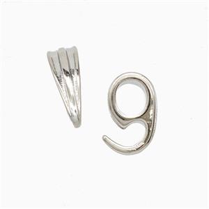 Copper Clasp Platinum Plated, approx 6-10mm