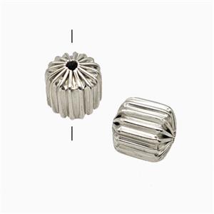 Copper Tube Beads Platinum Plated, approx 10mm