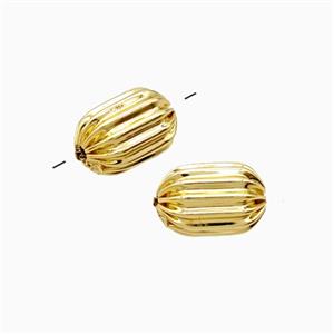 Copper Tube Beads Gold Plated, approx 8-12.5mm